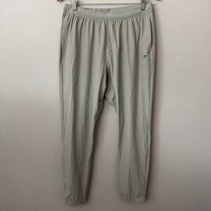 Gymshark Mens XXL Light Gray Performance Joggers Athletic Training Pull On Pants